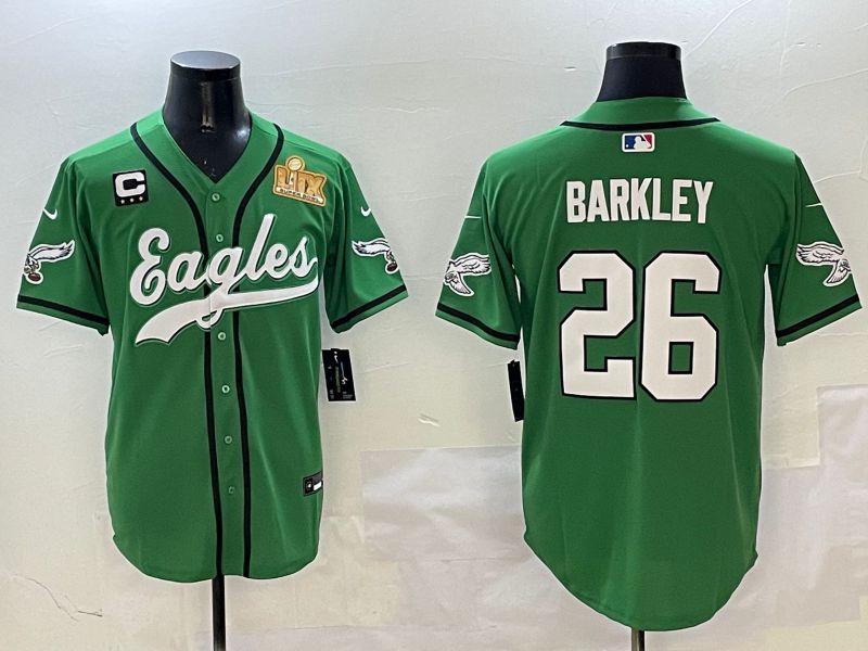 Men Philadelphia Eagles 26 Barkley Green three generations Jointly Name 2025 Nike Limited NFL Jersey style 16